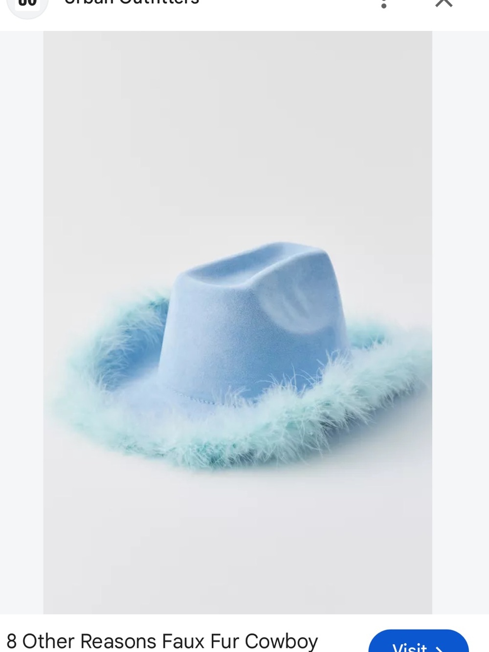 Blue Faux-Fur Trim Women's Hat